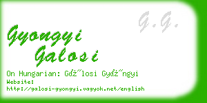 gyongyi galosi business card